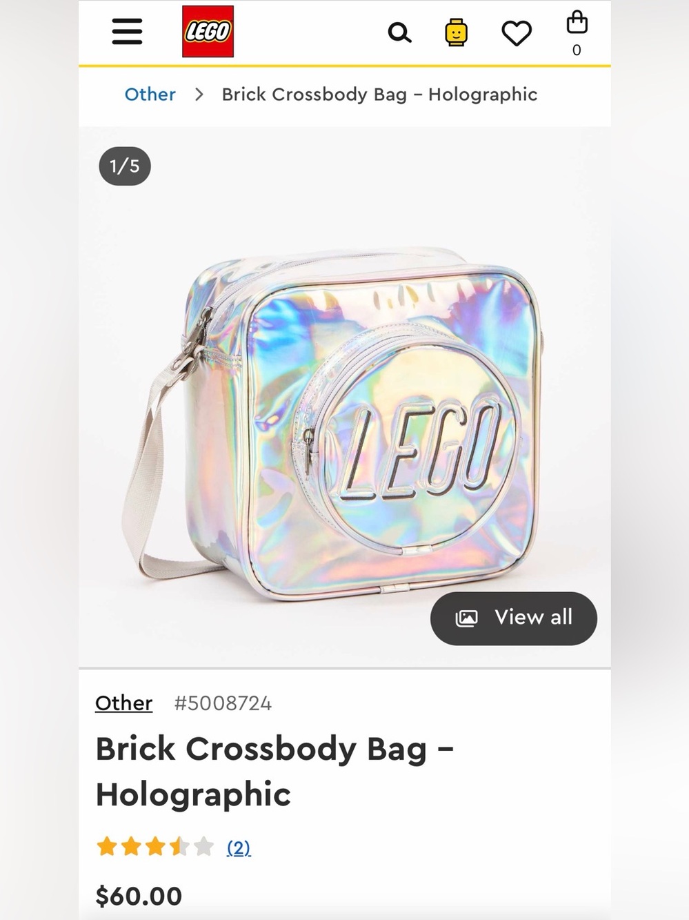 LEGO-Brick Crossbody Bag – Holographic
